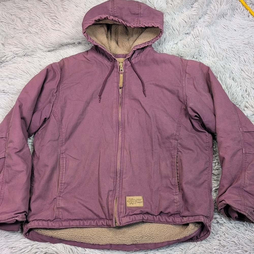 Vintage Field N Forest Jacket Womens‎ L Purple Canvas Chore Gorpcore Hood Barn